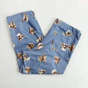 GORDON & JAMES Vintage Novelty Horse Capri Pants Large Equestrian Cotton